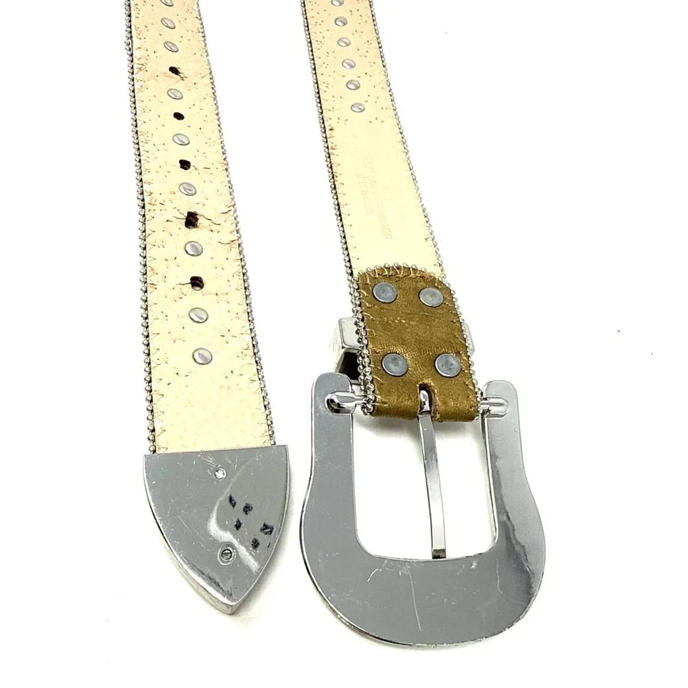 Womens Western Blingy Belt Sz L Studs Rhinestones Boujee Rodeo Gilded Queen Bey